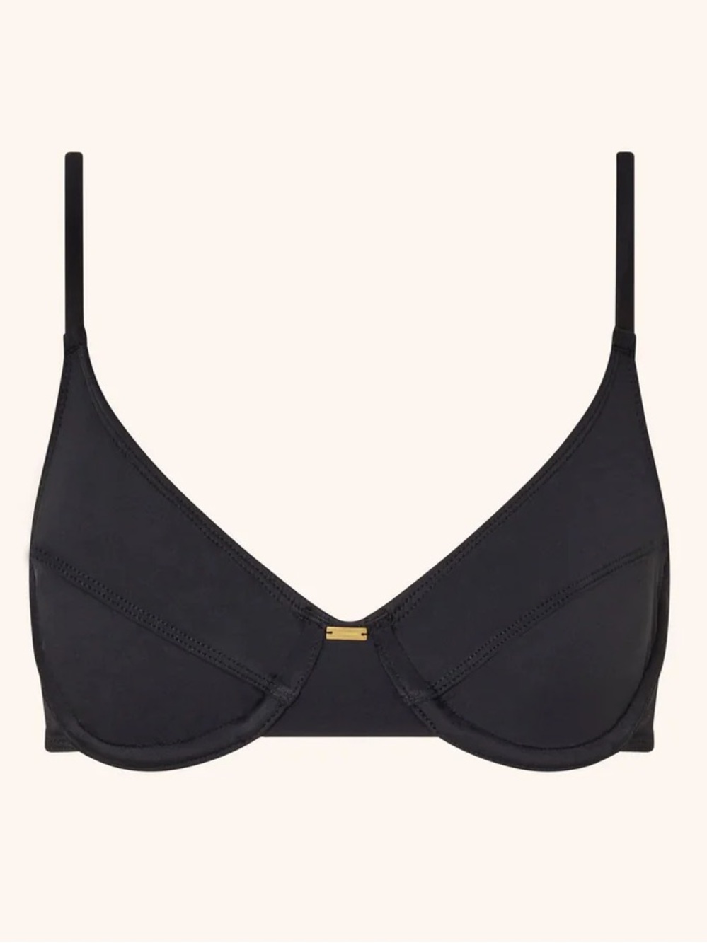Gooseberry Intimates Black Sculpting Top Underwire Black Bikini Top - L - NWT
